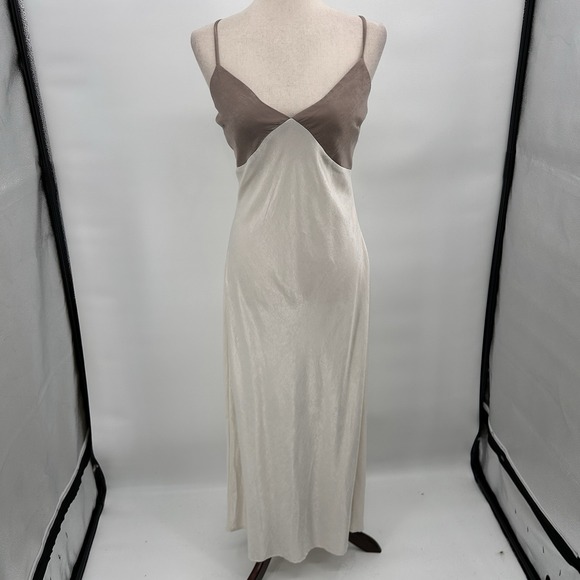Forever 21 Womens Y2K Babydoll Satin Slip Dress Sz L Cream Fairy Feminine - Picture 2 of 14